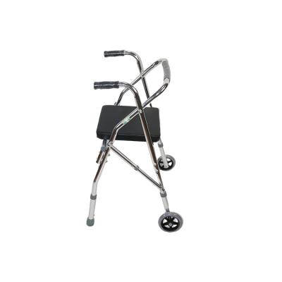 China Aluminum Foldable Walking Aids With Seat For Disabled JN618L Walker Lightweight Medical Foldable For Adults Orthopedic Lightweight for sale