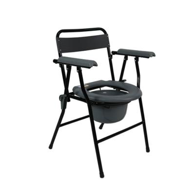 China Foldable Toilet Chair Steel Plastic Bucket Powder Coated Steel Frame Commode Chair Jn633A for sale