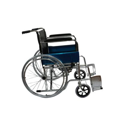 China Reclining Foldable Wheelchair Patient Transfer Wheelchair Orthopedic Cerebral Palsy Steel Back Handle High for sale