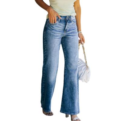 China 2021 New Viable Women's Wide Leg Straight Jeans Women's Leg Jeans for sale