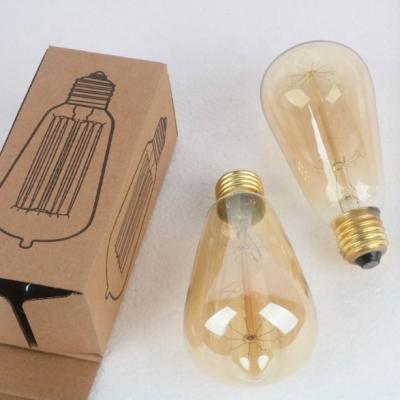 China Vintage Brass Edison Filament Light Bulb - ST64 - Dimmable 40w 60w e27 e26 base for sale