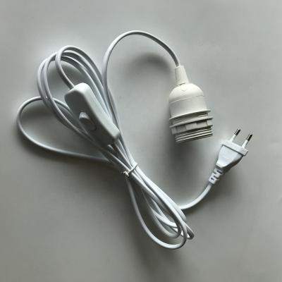 China Industrial Equipment Light E27 Lamp Black White Cord-Connector With Plug And Switch for sale