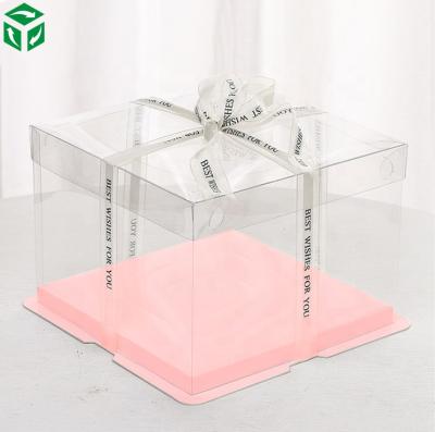 China Recyclable Transparent PVC Clear PVC Box Clear Cake Packaging Box for sale