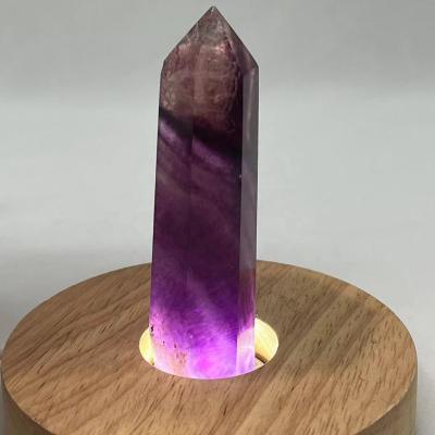 China Wholesale High Quality Crystal China Rainbow Stripe Fluorite Point Pillars Healing For Decor for sale