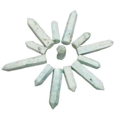 China China Blue Aragonite Grinding and Polishing Hexagon Point Pillar Healing Crystals for Home Decor for sale