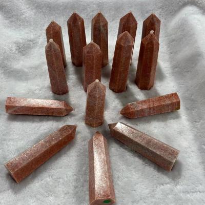 China Wholesale Natural China Sunstone Point Healing High Quality Gold Crystals For Home Decor for sale