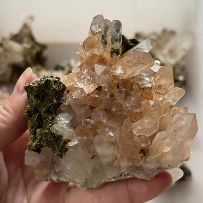 China China wholesale high quality natural epidote and crystal group symbiont crystal healing for decor for sale