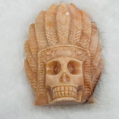 China China Wholesale Natural Crystals Hand-carved Indian Head For Decoration for sale