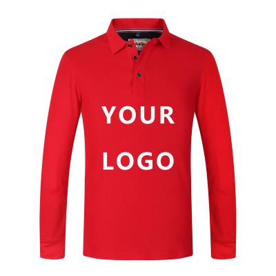 China 2020 Custom Blank Long Sleeve Anti-Wrinkle Polo Shirts 100% Cotton Free Design Embroidery And Printed Logo Leisure Sports For Men And Women for sale