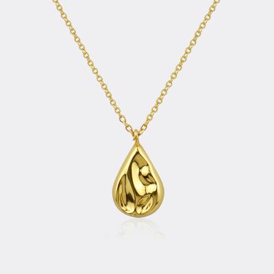 China Irregular Gold Waterdrop Necklace TRENDY Simple Geometric Oval Pendant Necklace For Women Men for sale