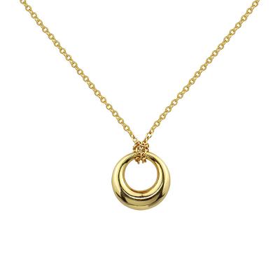 China FASHIONABLE Minimalist Gold Plated Waterdrop Necklace Jewelry Oval Pendant Hollow Necklace Wholesale for sale