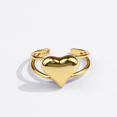 China Fashion Lead Free Nickel Free Classic Jewelry Wholesale Geometric Rings Love Heart Shape Ring Gifts for sale