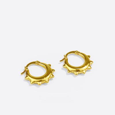 China French European and American lead free nickel free geometric style metal circle earrings gold plated earrings wholesale for sale