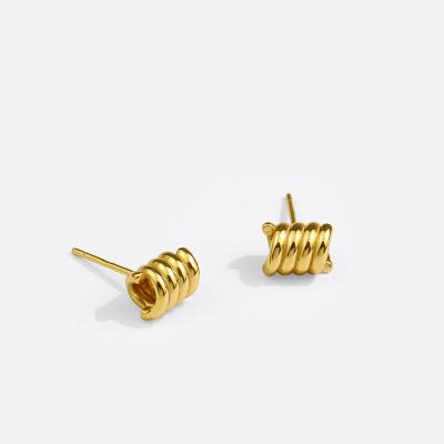 China Lead Free Nickel Free Fashion Earrings Trend 2021 Gold Irregular Geometric Spring Plated Shaped Earrings for sale