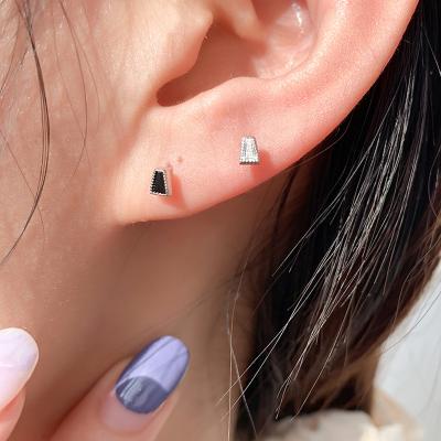 China Classic Jewelry Lead Free Nickel Free Mini Square Zircon Stud Earrings Fashion For Women Daily Gifts Wholesale for sale