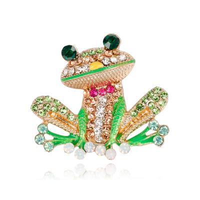 China Cartoon Luxury Enamel Animal Drip Frog Brooch For Women Men Top Selling Products 2021 for sale