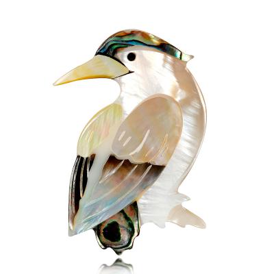 China Hot Sale Luxury Women's Animal Bird Shell Brooch For Party Decoration for sale