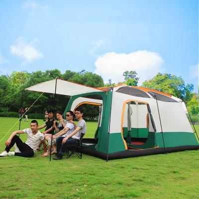 China New tmwo 4-6 person tent luxury outdoor rain proof camping portable camping tent extended type for sale