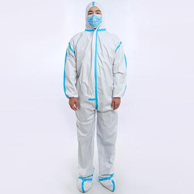 China Certificated PE China PPE Coverall Protective Suit Medical Protective Hazmat Surgical Nonwoven Chemical Suit For Doctors for sale