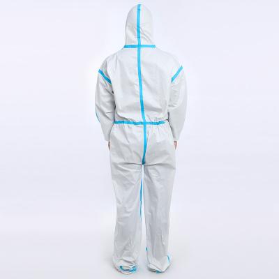 China PE Isolation Gown Disposable Safety Clothing Doctor Long Gown Protective Suit Factory Direct Sale White Hazmat Suit for sale