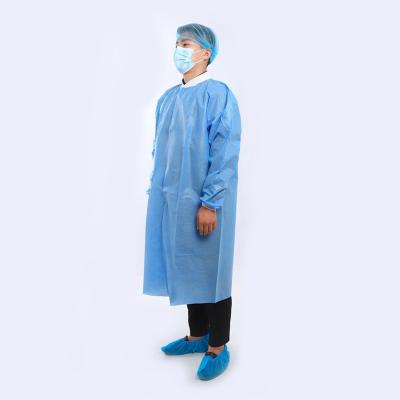 China Level 2 PE PPE Disposable Isolation Gown AAMI PB70 Yellow Isolation Gown Gown for sale