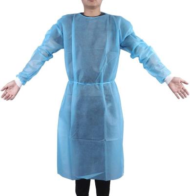 China Cost Effective Disposable PE Surgical Gown Impermeable Blue Color Knit Slap SMS Isolation Medical Gown for sale