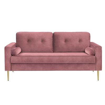 China Sofa Bed Factory Custom Classic Metal Legs Relaxing Couch Skin-friendly Modern Sofa Set Furniture For Hotel Velvet Fabric Sectional for sale