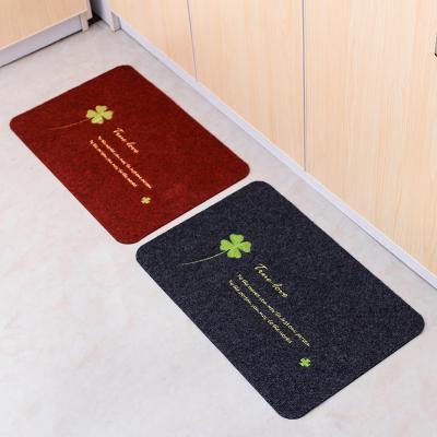 China Washable Entrance Anti-Slip Dust Remove Embroidery Door Mat With TPR Backing for sale