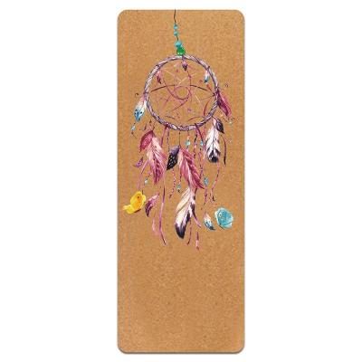 China Cork Yoga Mat Premium Natural Anti-Slip Cork and Eco-Friendly Rubber Mat Non Slip Exercise and Fitness Mat for sale