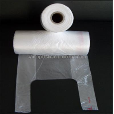 China HDPE Clear Moisture Proof Plastic Bags With Handles By T-shirt On Roll for sale