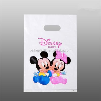 China Food / Vegetable HDPE Gravure Printing Die Cut Handle Plastic Shopping Bag for sale