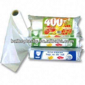 China Disposable HDPE / LDPE Clear Plastic Flat Food Bags On Roll for sale