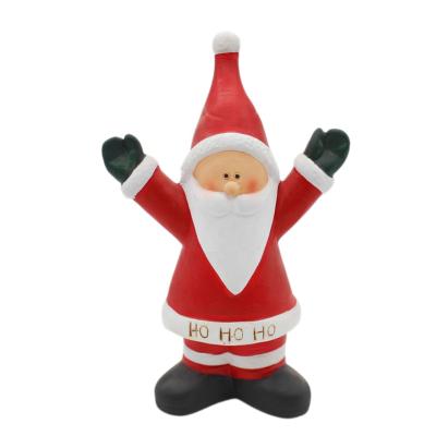 China Europe Garden Supplies Cute Santa Claus Christmas Decoration Handmade Ceramic Cartoon Craft Figurine Supplies for sale