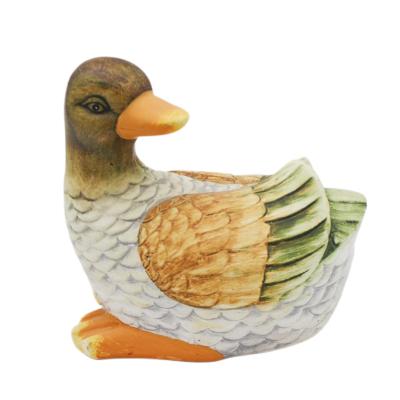 China Art Decor Factory Custom Wholesale Outdoor Garden Duck Animal Ceramic Garden Ornament Decoration for sale