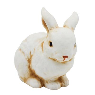 China Garden Deocration Supplies Wholesales Lovely Rabbit Belle Animal Garden Deco Ornament Ceramic Cute Figurine Statue Custom Made for sale