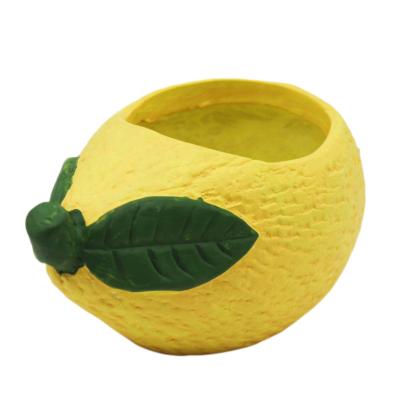 China Popular Lemon Indoor Creative Modern Garden Corrosion Resistance Garden Supplies Wholesales Decoration Ceramic Flower Pot for sale