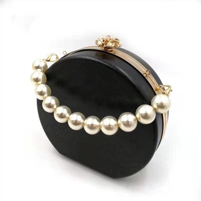 China Newest Round Plastic Box Evening Clutch Purse Clutch Purse Kiss Frame Half Round Metal Frame Semicircle Box for sale