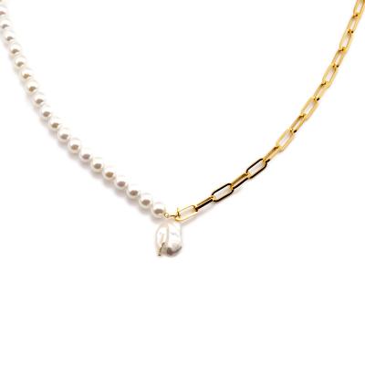 China FASHIONABLE Quality Guaranteed Irregular Pearl Necklace Gold Filled Necklace Chain Pearl Necklace Beads for sale