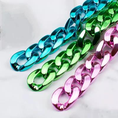 China Fashiontable fashion color jewelry chain stainless steel bag chain color electroplating chain for evening purse for sale