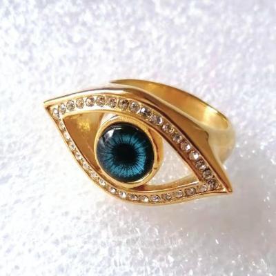 China Hot Sale Eyeball Rings Personality Ins Colorful Ring Latest Design Evil Eye Ring Devil Punk Tears One for sale