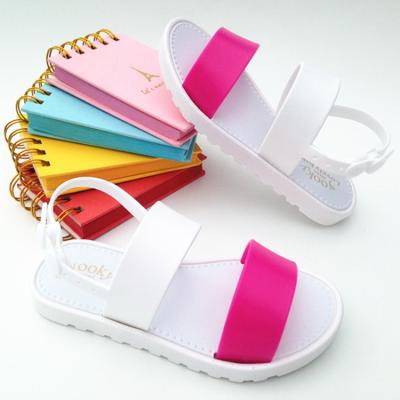 China PVC Jelly Princess One-Piece Shoes Summer Toe Shoes Sandals New Sale Fashion Anti-slippery Color Matching Children's Open Toe Beach for sale