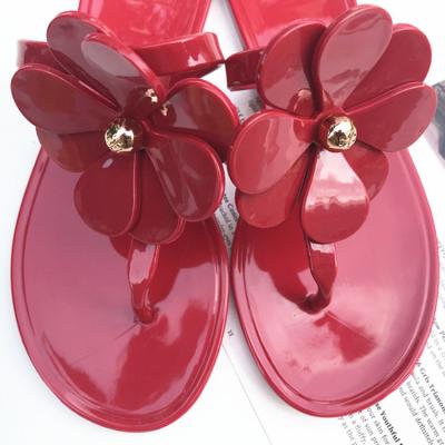 China 2022 Wholesale Flower Style Fashion Jelly Ladies Anti-slippery Summer Lady Maid Women Latest New Fails Slippers PVC Shoes For Girl for sale