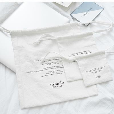 China Eco-Friendly Custom Size Custom Size Super White Pouch Personalize Custom LOGO Cotton Muslin Drawstring Bag for sale