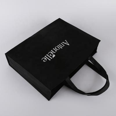 China Factory Customized Wholesale Color Printing Black Eco-friendly Nonwoven Bag Reusable Advertising Bag Clothing Promotional Shopping Bags for sale