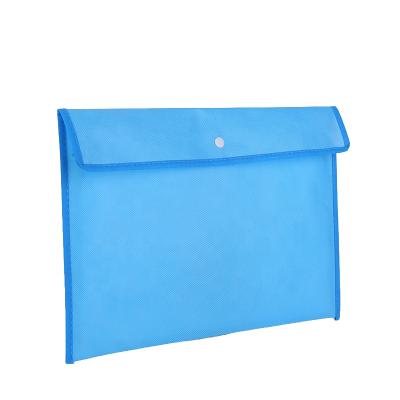 China Recycle& 80gsm Reusable Customized Envelope Style Nonwoven Bag With Buttons Closed Logo Printed for sale