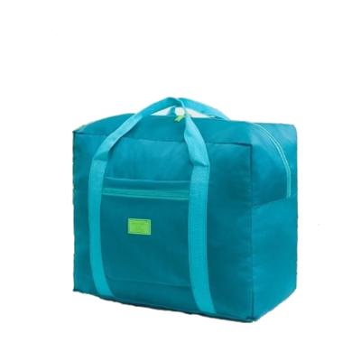 China Bag Polyester Folding Packing Traveling Tote Bag , Portable Storage Luggage Bags With Zipper Pocket for sale