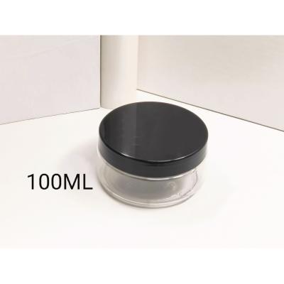 China Skin Care Cosmetic Containers Jar 100ml Plastic Empty Jar For Body Scrub, Cream With Plastic Cap for sale