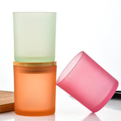 China Wholesale Retail High Quality Home Decor Color Candle Holder Glass Container for sale