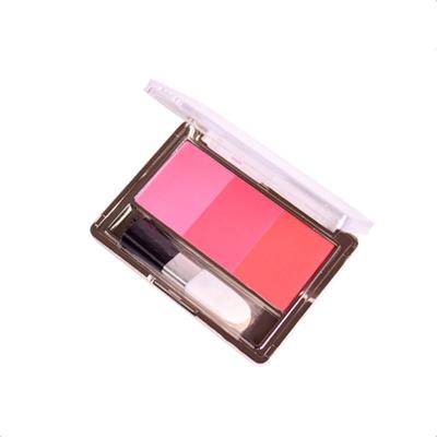 China Good design high quality trilcolors pink private label sunscreen blush and highlighter palette for sale