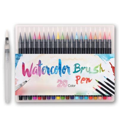 China Best Selling 20 Set Products Watercolor Brush Paint Pen For Cartoon for sale